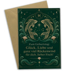 Elegante Geburtstagskarte für Sternzeichen Fische mit Goldfischen|p:2021694|h:af1cda3af26abe8845aa2387c17f39cd