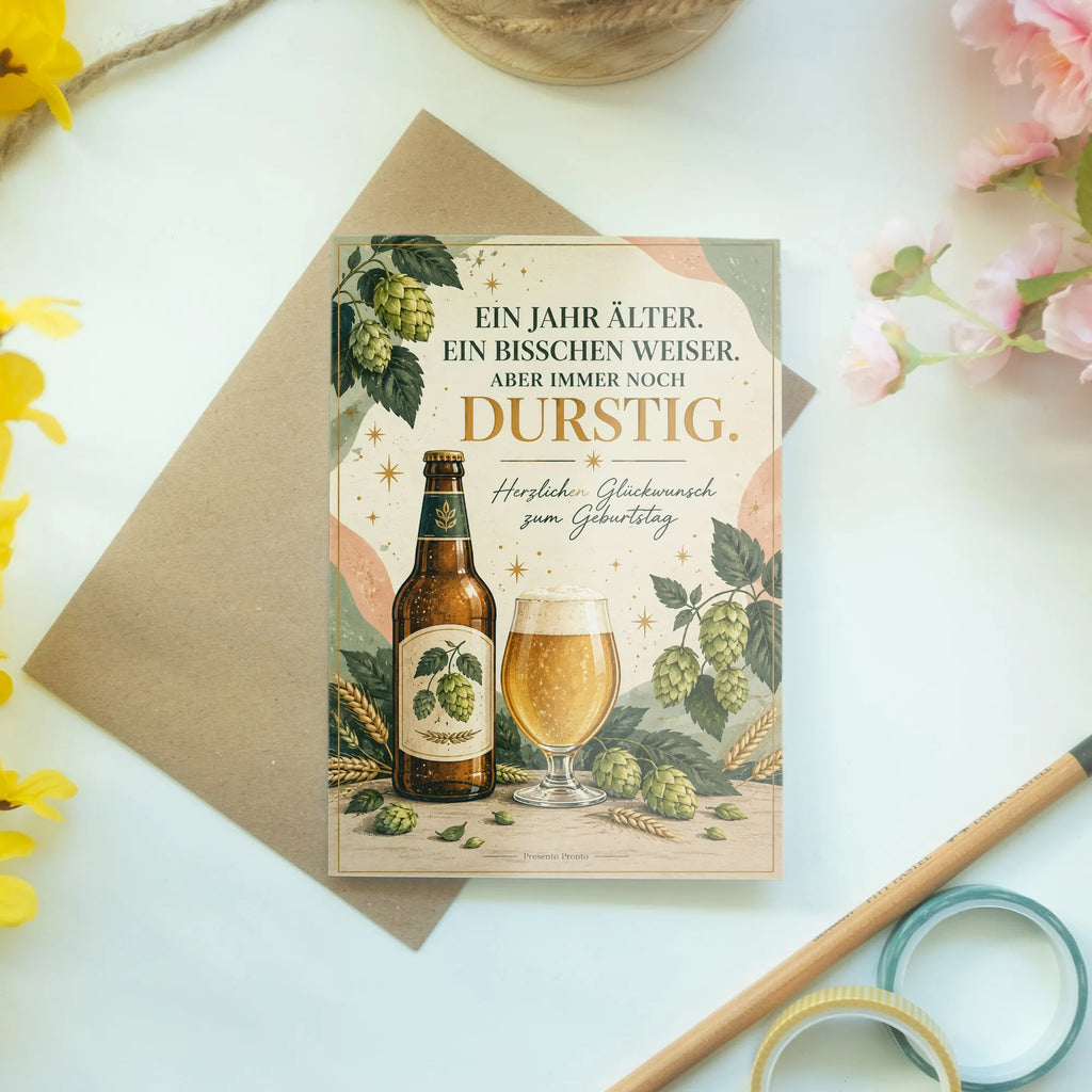 Lustige Geburtstagskarte für Bierliebhaber mit Bierflasche|p:2021710|h:676526ba312180f694a5f9b65c0017eb
