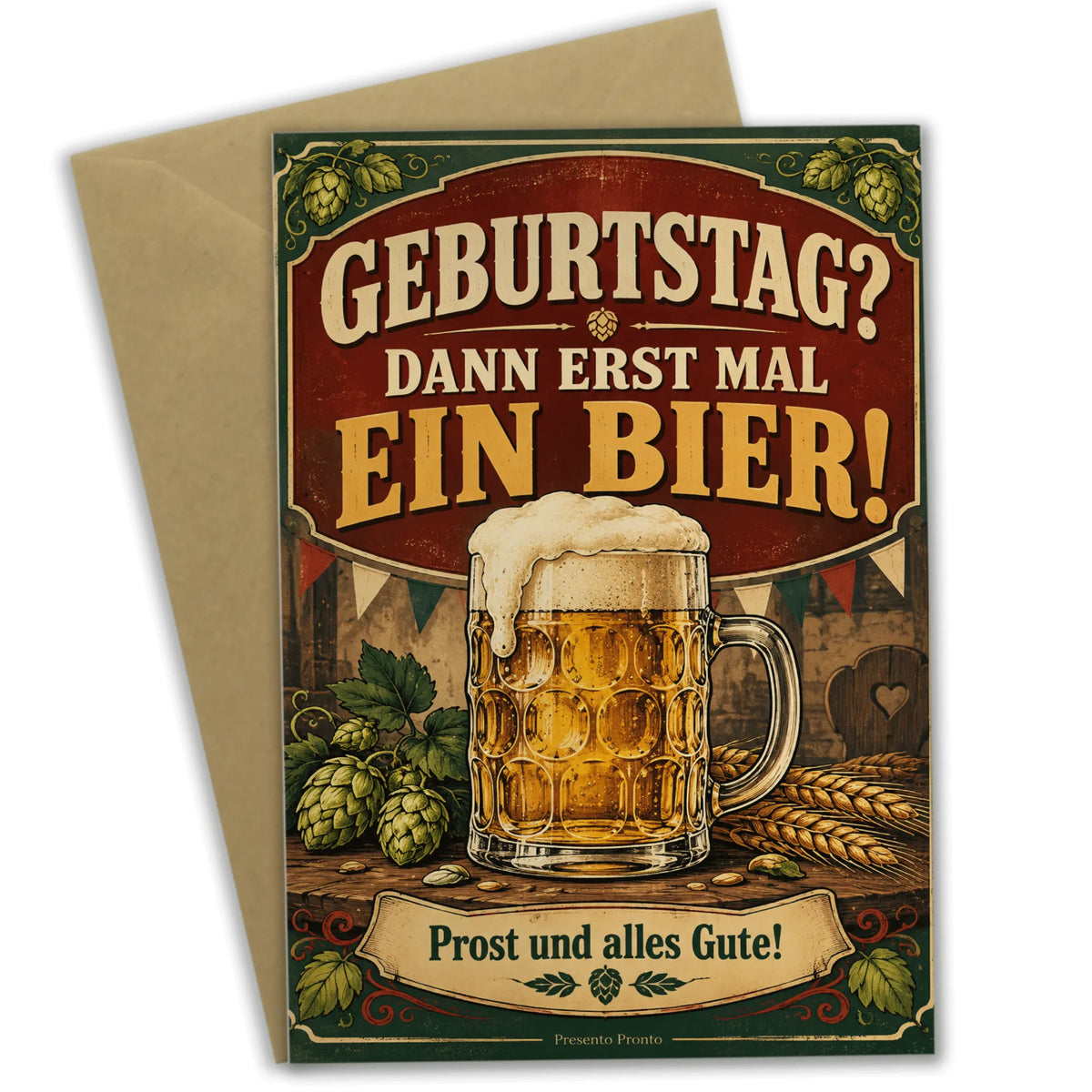 Lustige Geburtstagskarte mit Bier für Männer