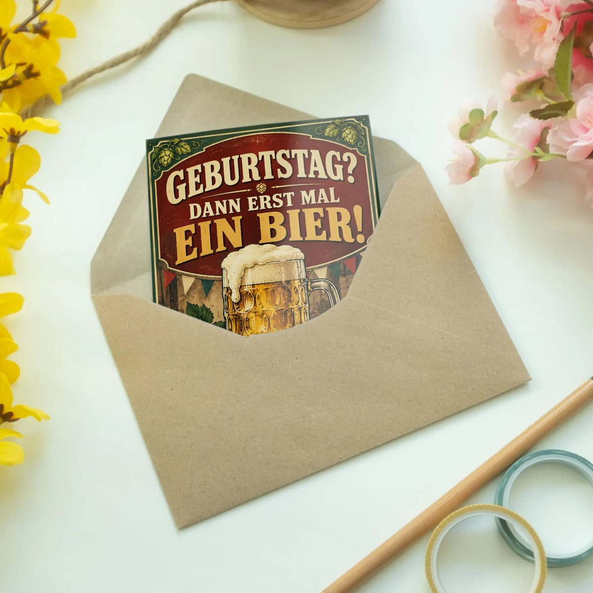 Lustige Geburtstagskarte mit Bier für Männer