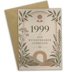 Elegante Geburtstagskarte für Jahrgang 1999 mit botanischen Zweigen|p:2021731|h:da11dc6a7af03af8206eceb5e75c339c