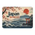 Eleganter Japan Magnet für Fans mit Fuji und Kirschblüten