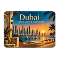 Sonniger Magnet für Dubai-Fans mit Skyline bei Sonnenuntergang