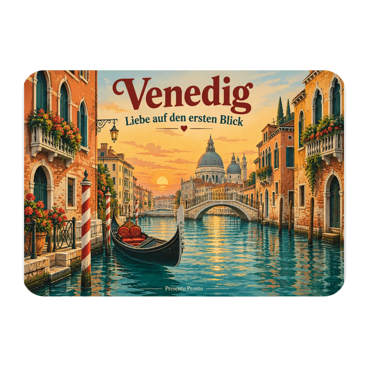 Romantischer Magnet Venedig für Verliebte mit Gondel