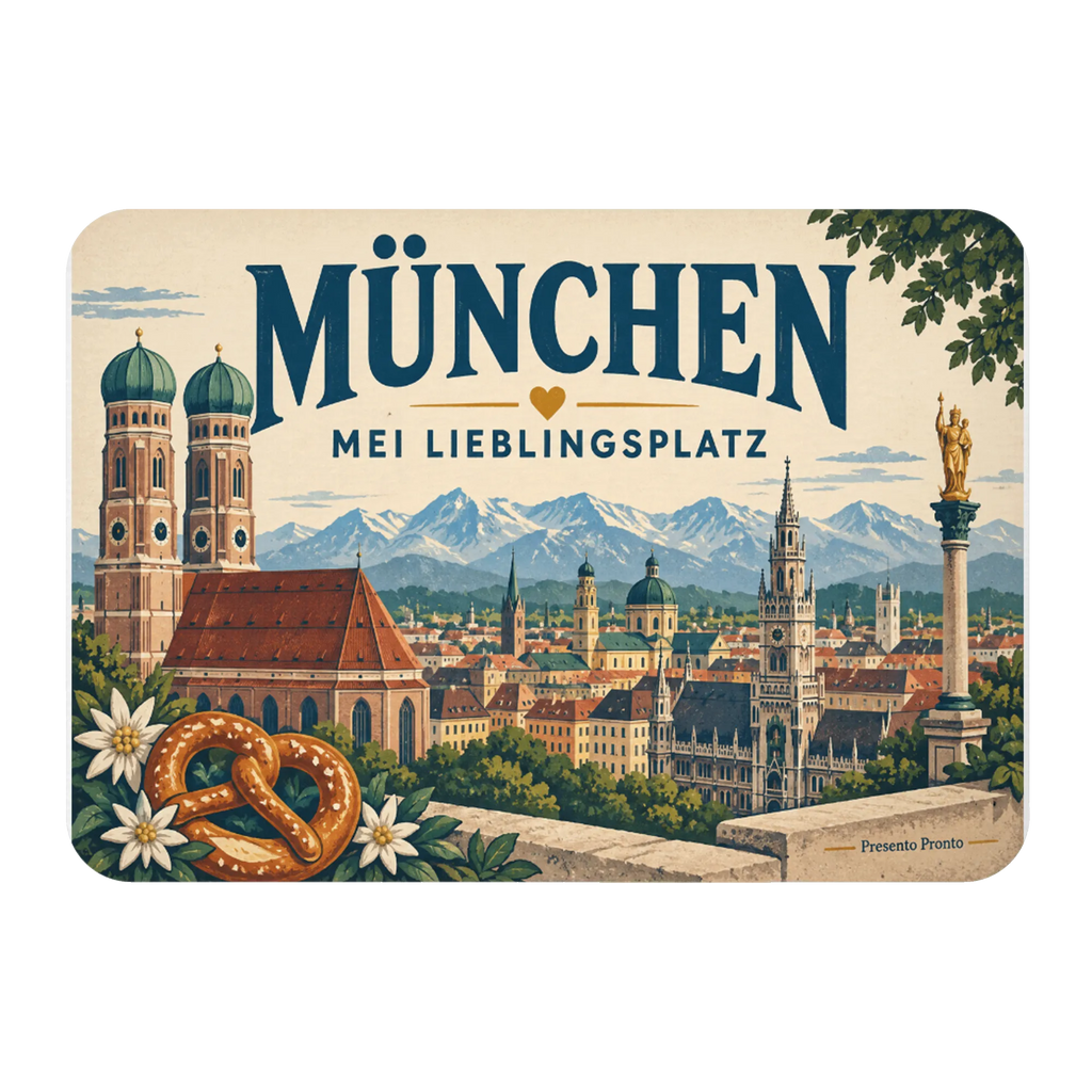 Nostalgischer Kühlschrankmagnet für München Fans mit Frauenkirche|p:2021736|h:4578a7b065acaf7d4371ae92d2c67f81