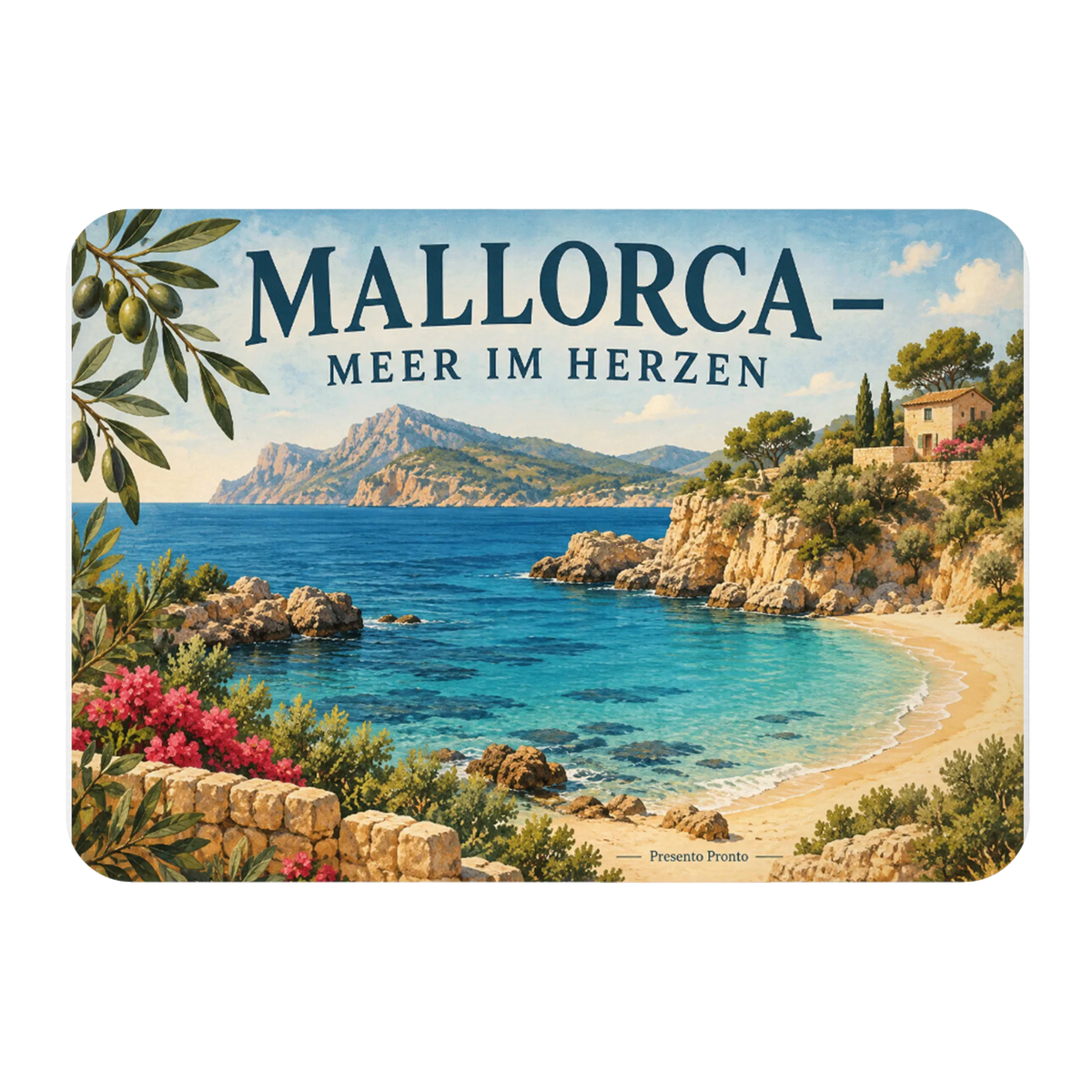 Nostalgischer Kühlschrankmagnet für Mallorca-Fans mit Küste