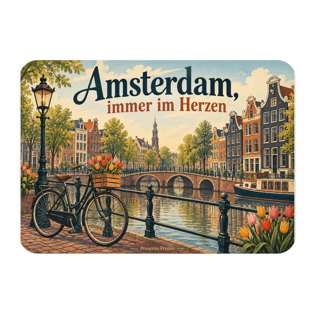 Nostalgischer Kühlschrankmagnet für Amsterdam-Fans mit Kanalhäusern|p:2021740|h:c676d39ed4caabcfb3bae4eecba23648