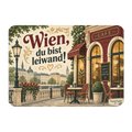 Lustiger Kühlschrankmagnet für Wien Fans mit Kaffeehaus