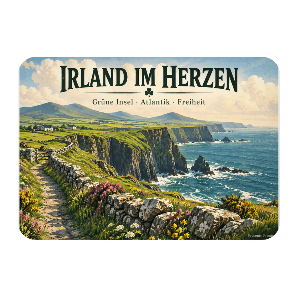 Nostalgischer Magnet für Irland-Fans mit grünen Klippen|p:2021745|h:5a18b3ed4671a934d0ff0e00ba79dd4c