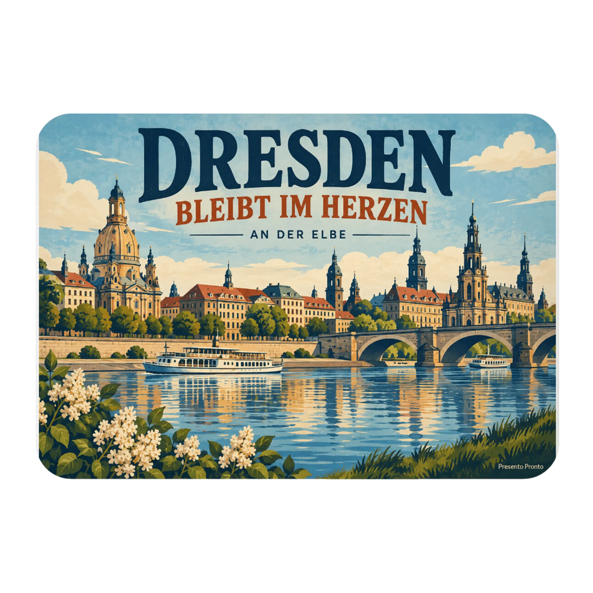 Nostalgischer Kühlschrankmagnet Dresden als Andenken