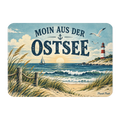 Maritimer Magnet für die Ostsee mit rotem Leuchtturm