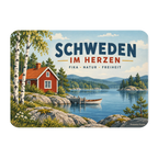 Liebevoller Kühlschrankmagnet für Schwedenfans mit rotem Holzhaus|p:2021758|h:38eec6498c7be1f24362cb6c3ec257ed