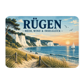 Nostalgischer Kühlschrankmagnet für Rügen-Fans mit Kreidefelsen