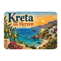 Schöner Kühlschrankmagnet Kreta für Fans mit Küstenlandschaft