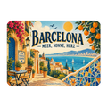 Sonniger Kühlschrankmagnet Barcelona für Spanienurlaub