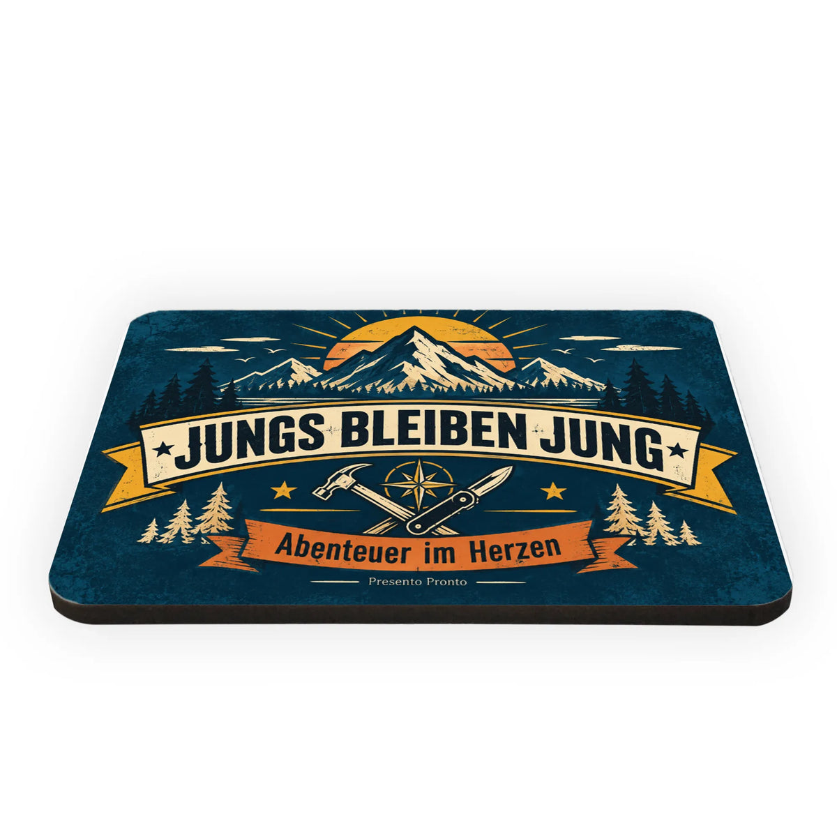 Cooler Magnet für Jungs mit Berg und Kompass