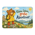 Fröhliche Kühlschrankmagnete für Kinder mit Entdecker-Bär