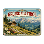 Nostalgischer Kühlschrankmagnet Österreich Tirol Souvenir Bergpanorama|p:2021771|h:416053bd2a88b8ee168ea5071847a8f5