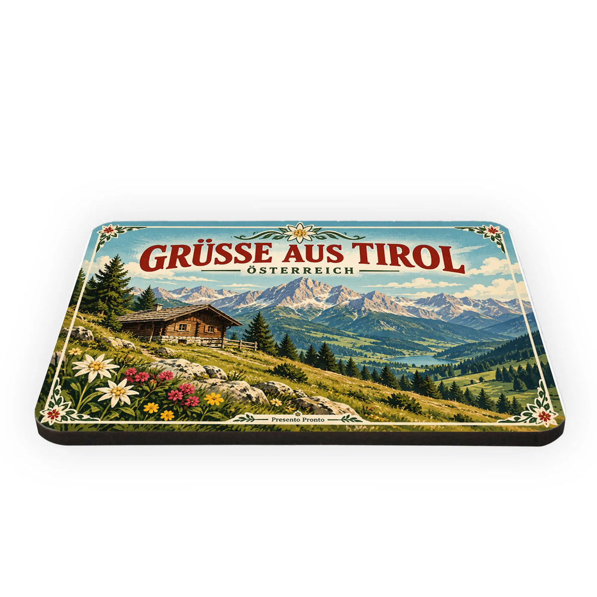 Nostalgischer Kühlschrankmagnet Österreich Tirol Souvenir Bergpanorama