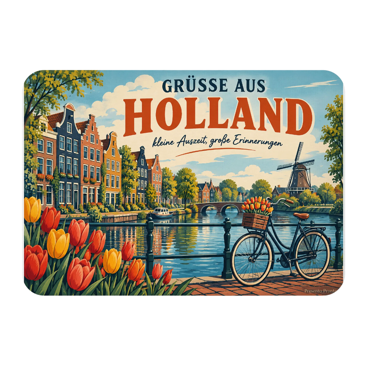 Nostalgischer Kühlschrankmagnet aus Holland für Fans mit Windmühle