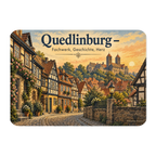 Nostalgischer Magnet aus Quedlinburg für Fans mit Fachwerkansicht|p:2021776|h:fde4afe066f1395555cda6a30f45f9f8