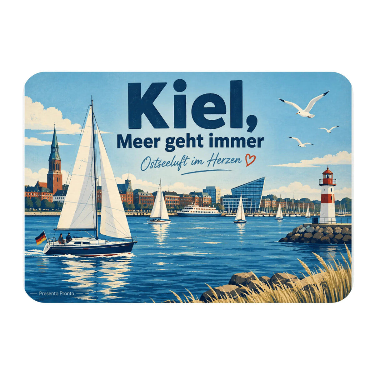 Maritimer Kühlschrankmagnet aus Kiel für Ostseefans