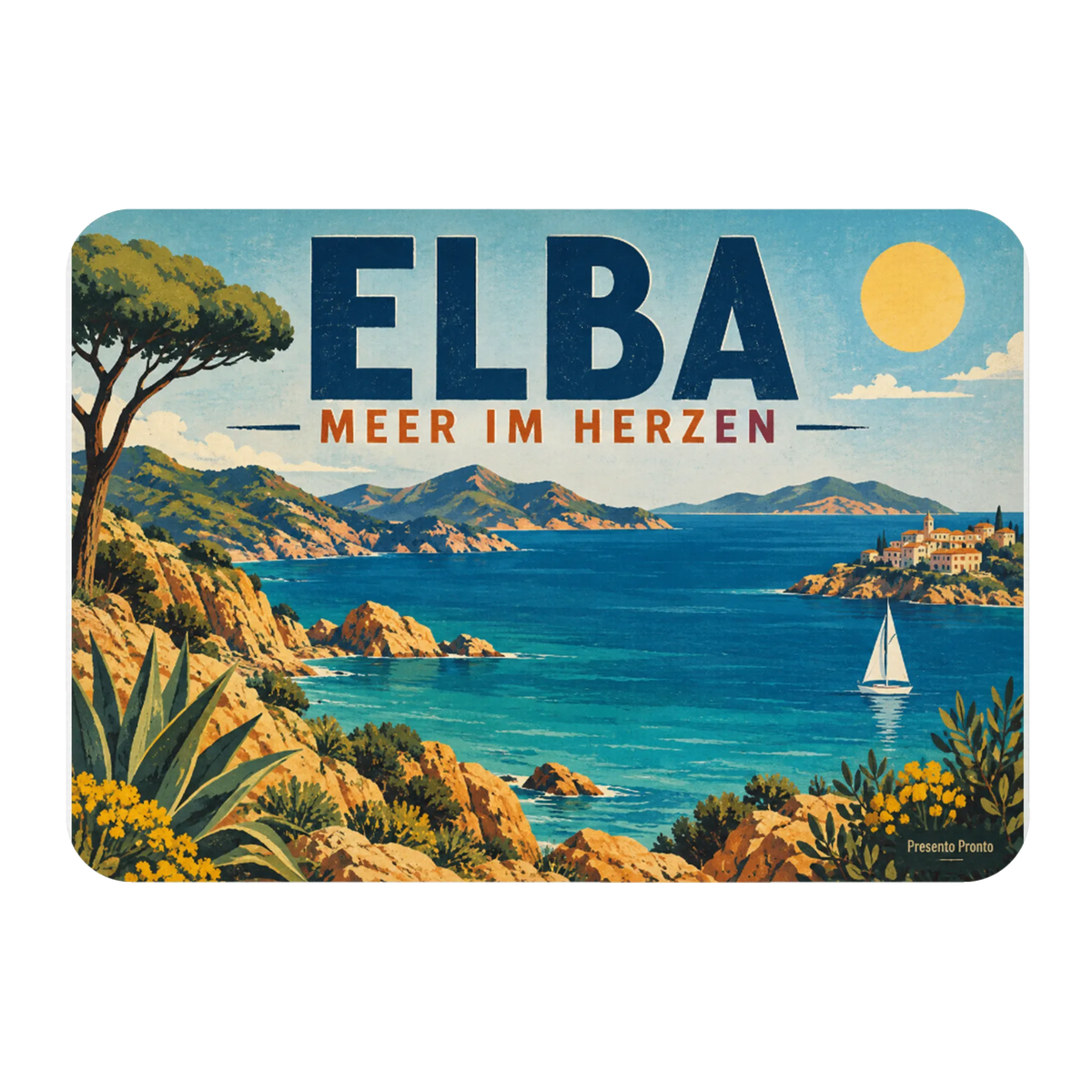 Nostalgischer Kühlschrankmagnet von Elba für Urlauber