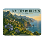 Herzlicher Kühlschrankmagnet Madeira für Urlaubsfans mit Inselpanorama|p:2021852|h:073b7be7f94ee24c327e24ea987c3f7f