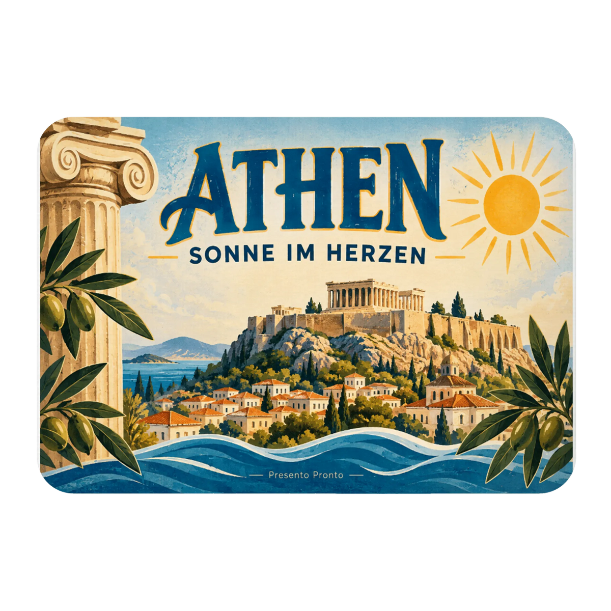 Nostalgischer Kühlschrankmagnet aus Athen für Akropolis Fans