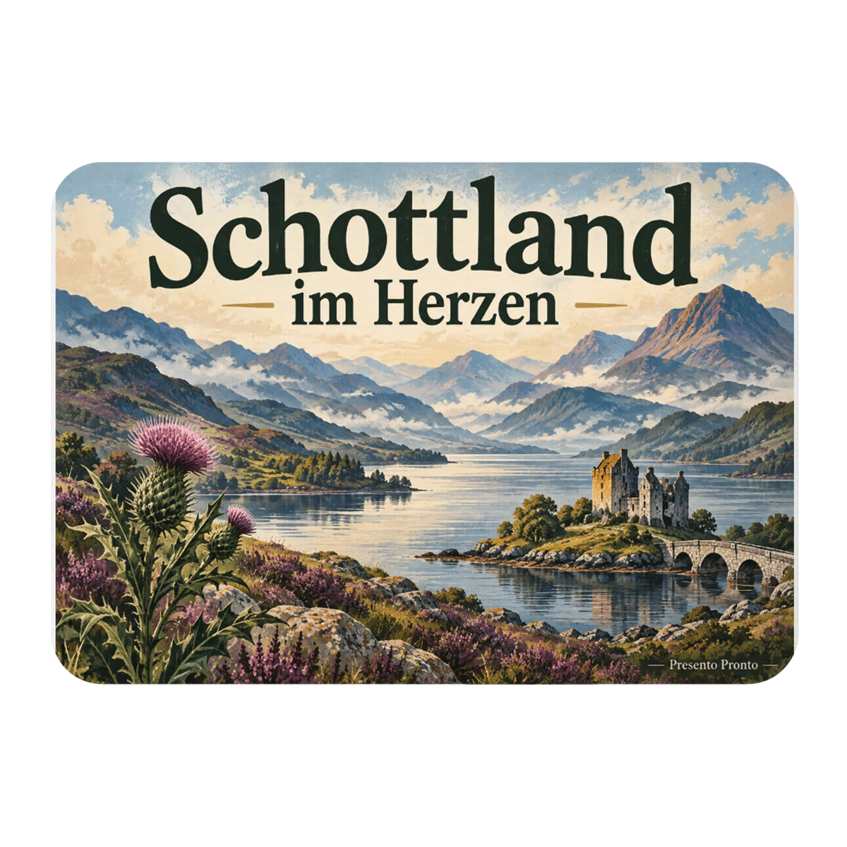 Stimmungsvoller Kühlschrankmagnet für Schottlandfans mit Highlands