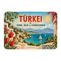 Nostalgischer Kühlschrankmagnet für Türkei-Fans mit Küstenlandschaft