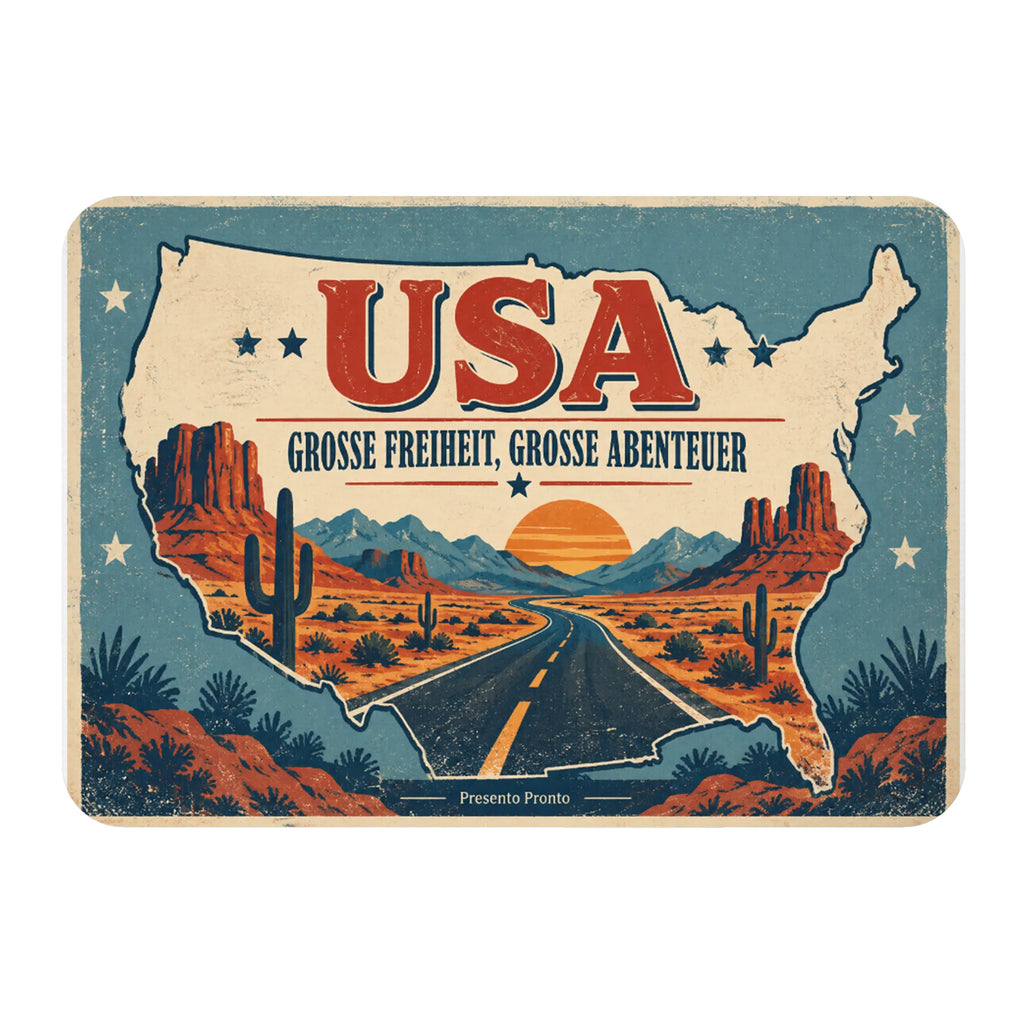 Nostalgischer Kühlschrankmagnet USA für Amerika Fans mit Wüstenstraße|p:2021862|h:069d0db37dfe8c82f0047829d34cfc20