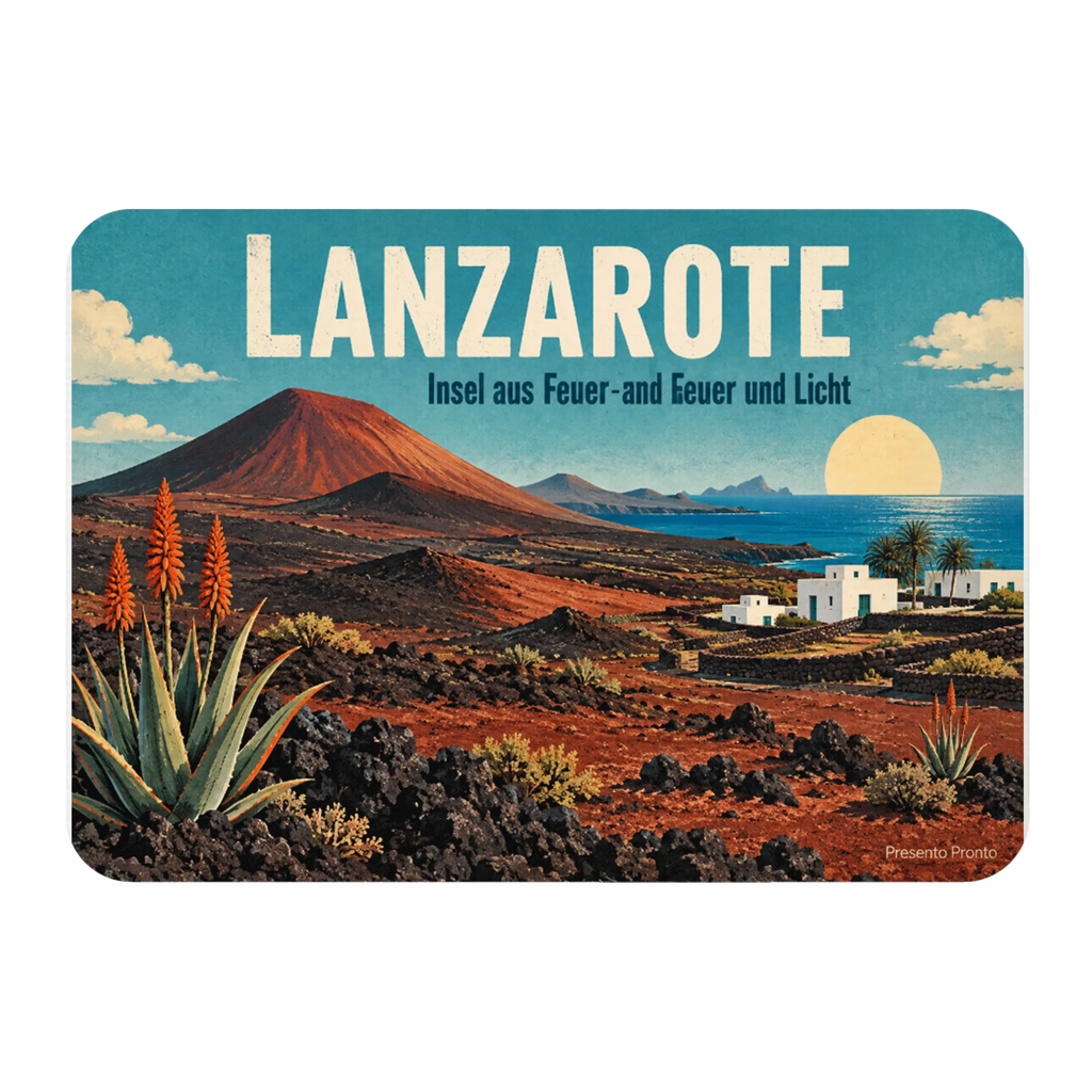 Eleganter Kühlschrankmagnet Lanzarote für Urlaubsfans mit Vulkanlandschaft|p:2021863|h:18749f80d93d9d83a34ed546cc3b0044