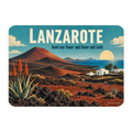 Eleganter Kühlschrankmagnet Lanzarote für Urlaubsfans mit Vulkanlandschaft