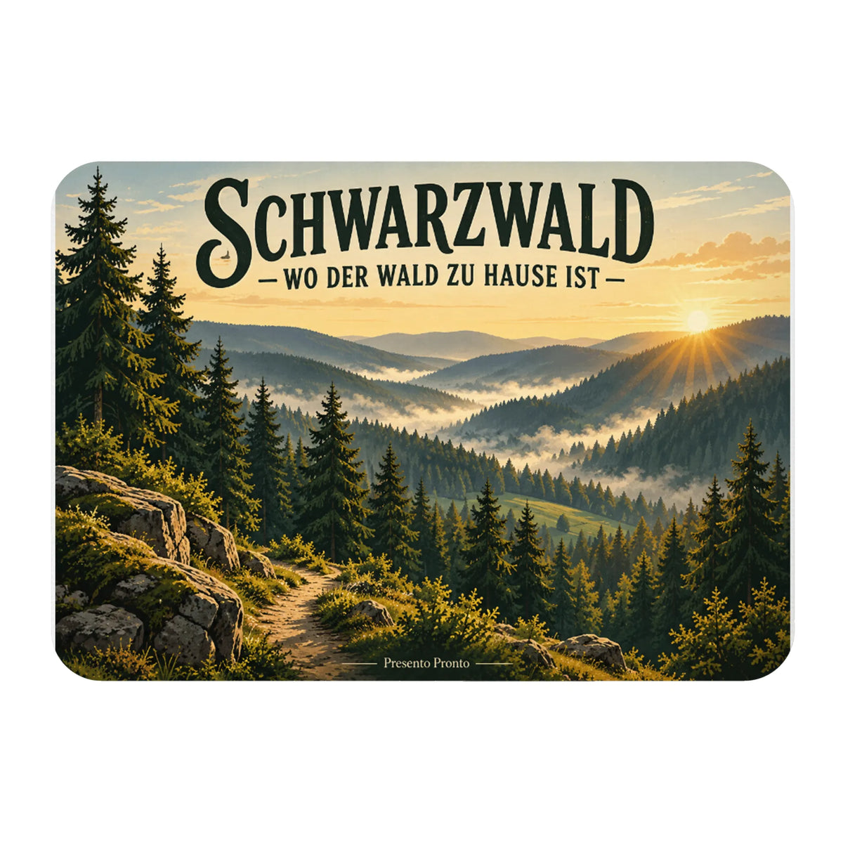 Nostalgischer Kühlschrankmagnet Schwarzwald für Fans mit Tannenwald