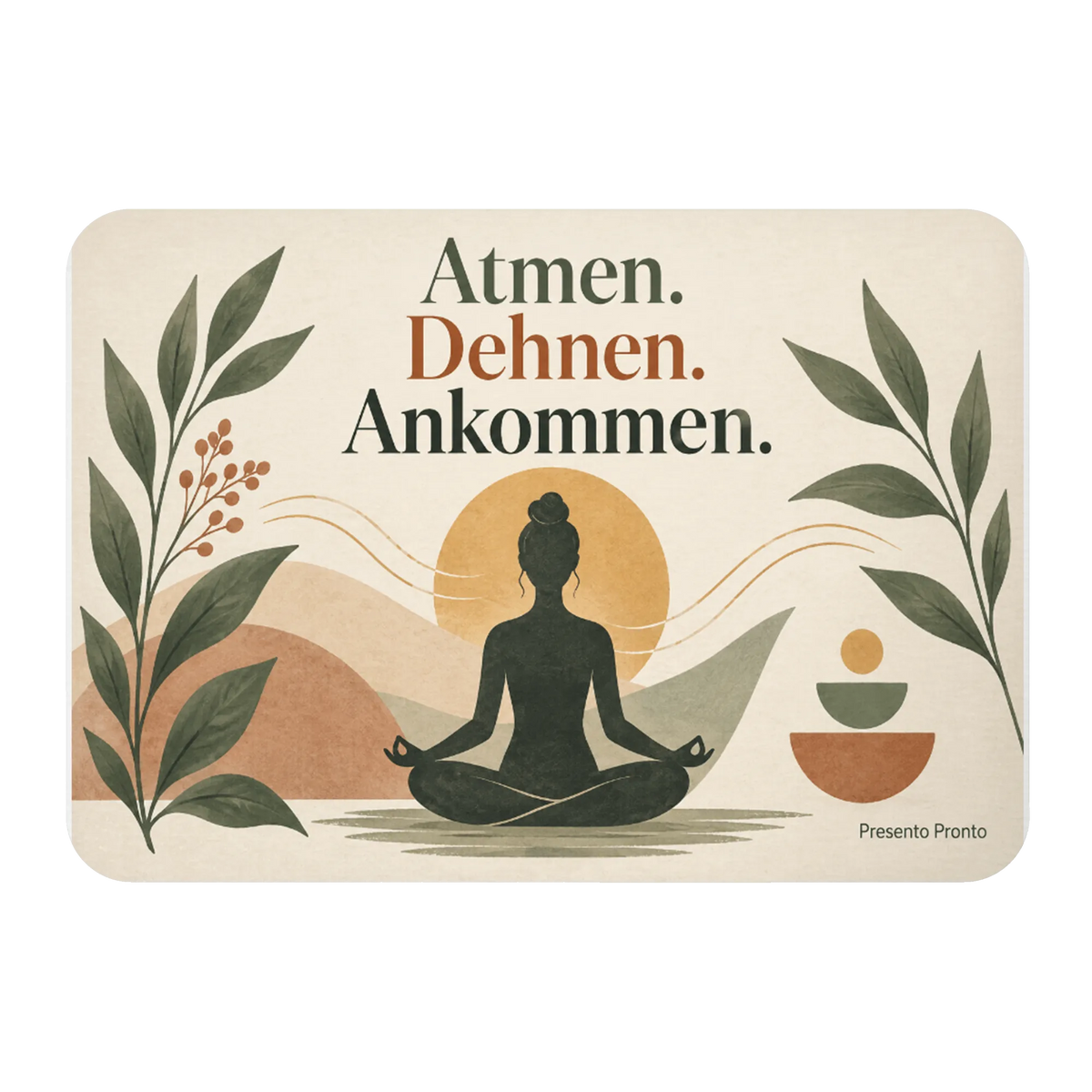 Achtsamer Yoga Magnet für Yogafans mit Meditationspose