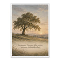 Würdevolle Trauerkarte mit Baum in Abendlandschaft