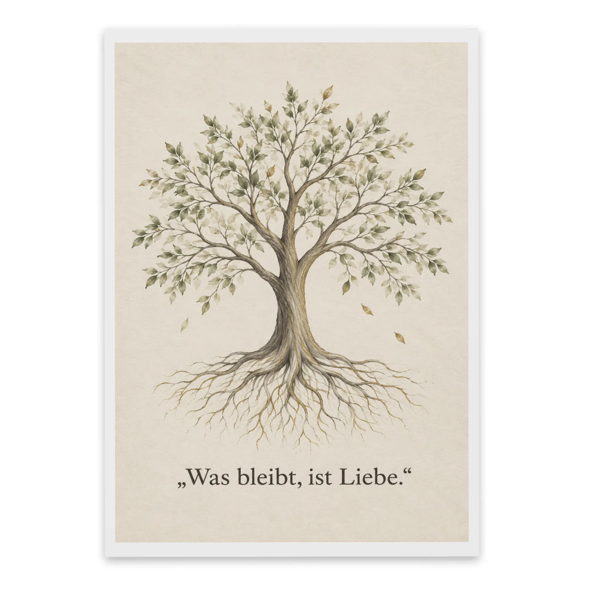Einfühlsame Trauerkarte mit Lebensbaum