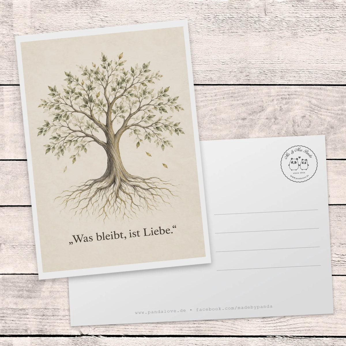 Einfühlsame Trauerkarte mit Lebensbaum