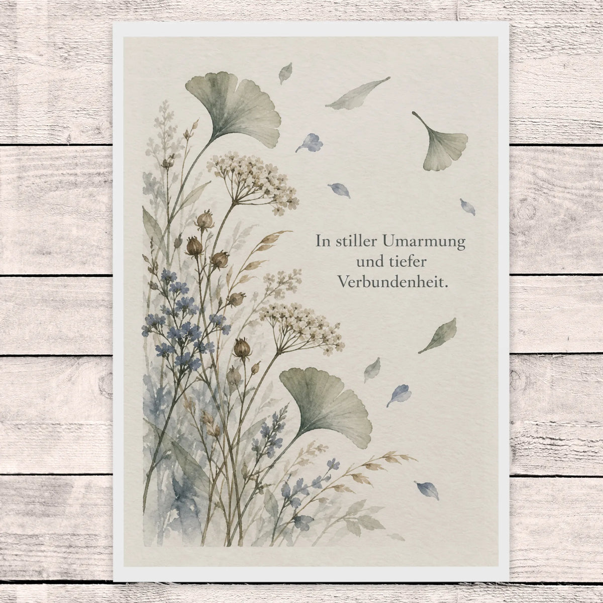 Einfühlsame Trauerkarte für die Freundin mit Wiesenblumen