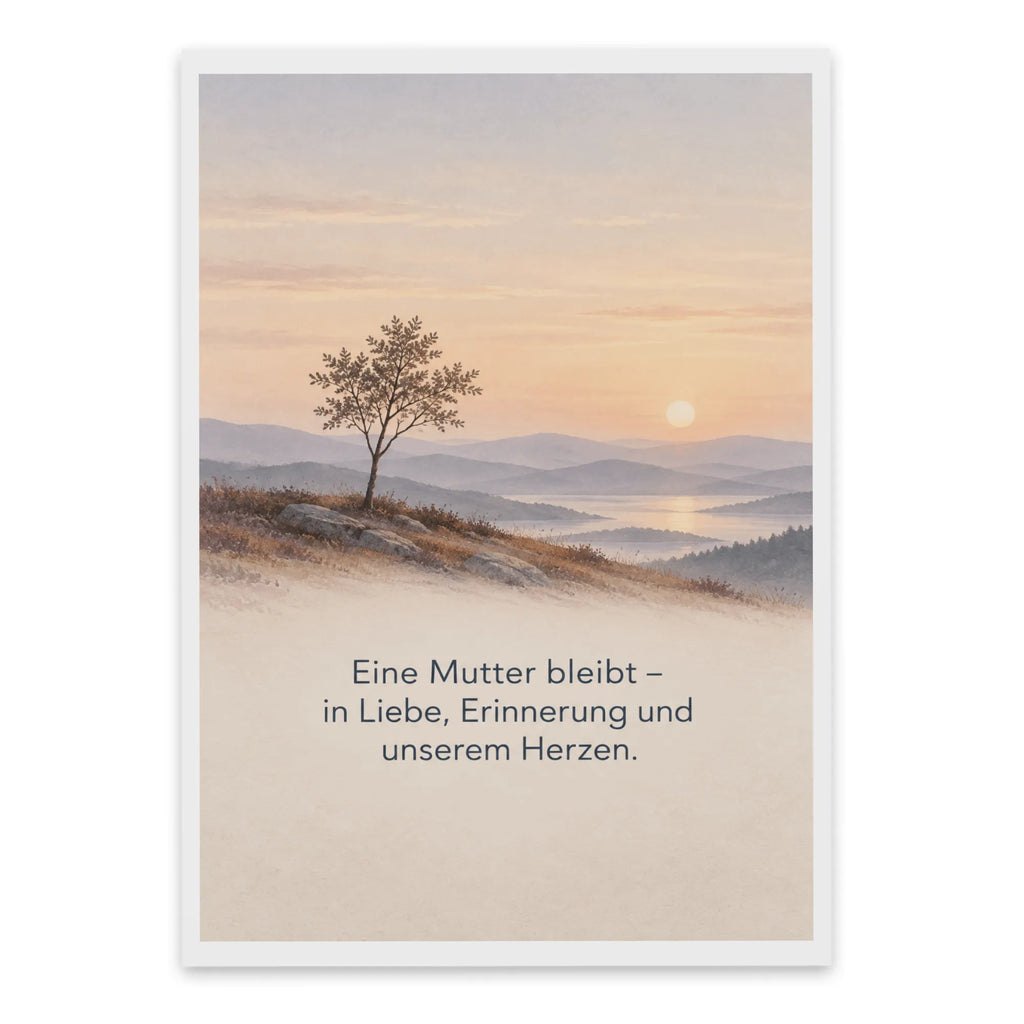 Einfühlsame Trauerkarte zum Tod der Mutter mit einzelnem Baum|p:2022095|h:fd0d1db1058a84c599d72545e604360e