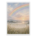 Würdevolle Trauerkarte mit Regenbogen