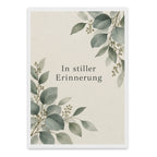 Würdevolle Trauerkarte mit Eukalyptus in stiller Erinnerung|p:2022119|h:811e24b3dc3706f51b4f0eaea7c1c068