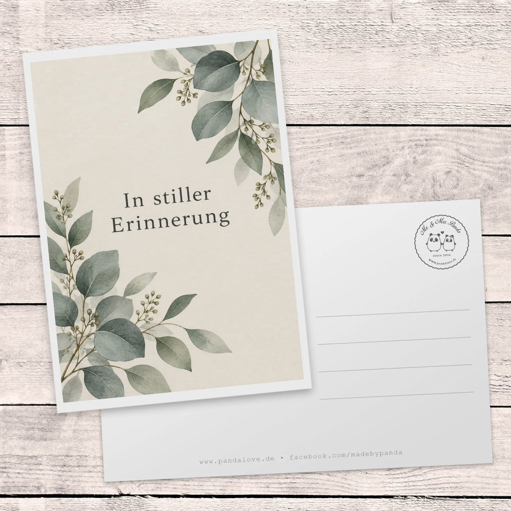 Würdevolle Trauerkarte mit Eukalyptus in stiller Erinnerung|p:2022119|h:3906b7f319a26876a2306ebf2ba51e14