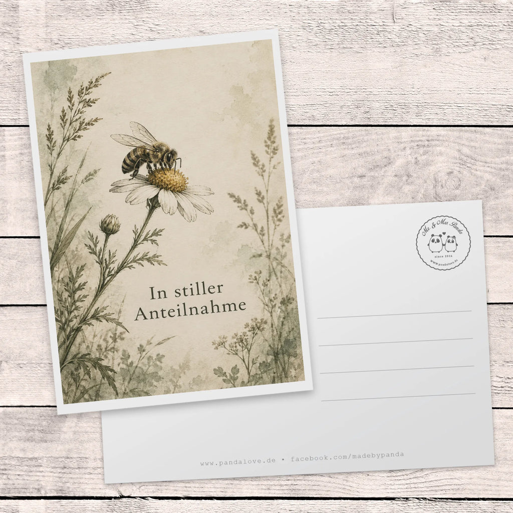 Würdevolle Beileidskarte mit Biene auf Wildblume|p:2022121|h:00b427277bc39803f404dd4587c9857c