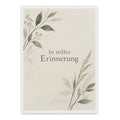 Elegante Trauerkarte mit botanischem Zweig