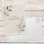 Elegante Trauerkarte mit botanischem Zweig|p:2022125|h:3c33c192f3fc88008ae67c368f960170