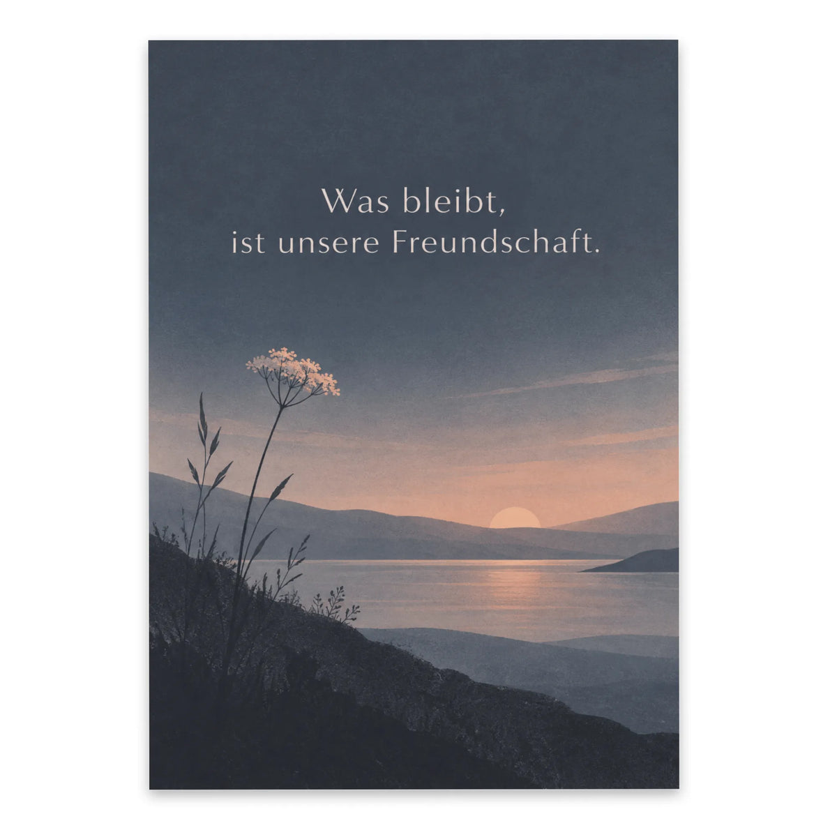 Einfühlsame Trauerkarte für die Freundin mit Wildblume