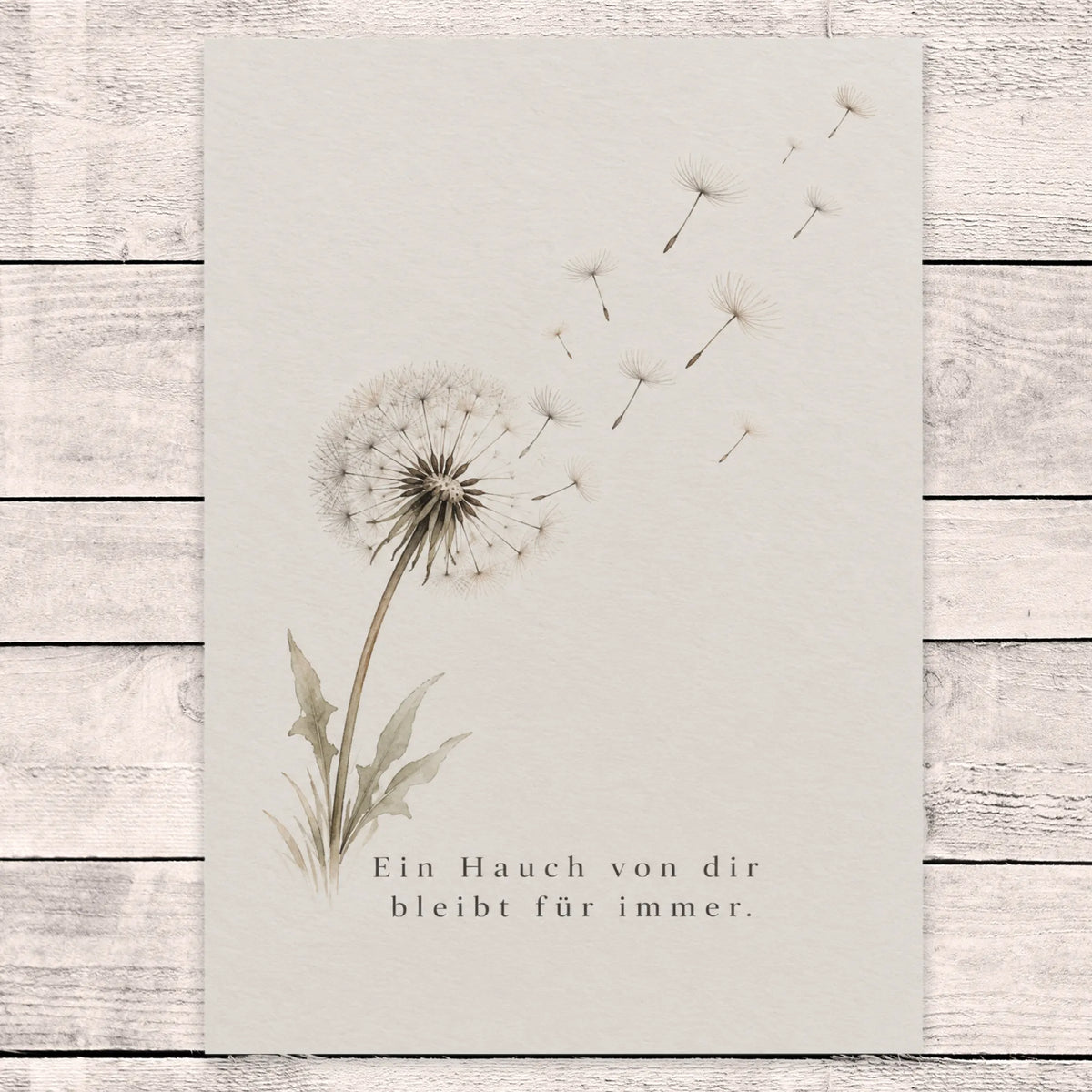 Einfühlsame Trauerkarte mit Pusteblume