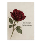 Würdevolle Trauerkarte mit burgunderroter Rose|p:2022159|h:3a1a30b3a6d520104c574525f553259f